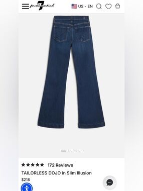 7 For All Mankind Dark Blue Flare Jeans